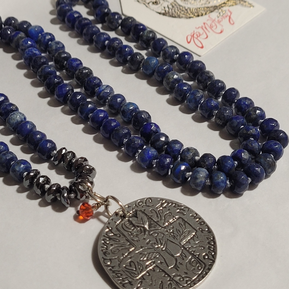 Jes MaHarry Lapis & Hematite Necklace NWT. GORGEOUS & Vintage ❤️